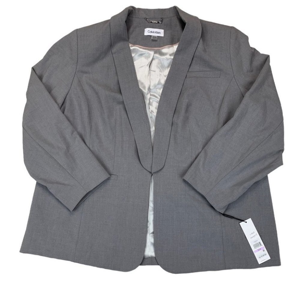 Calvin Klein Womens Open-Front Jacket 22w